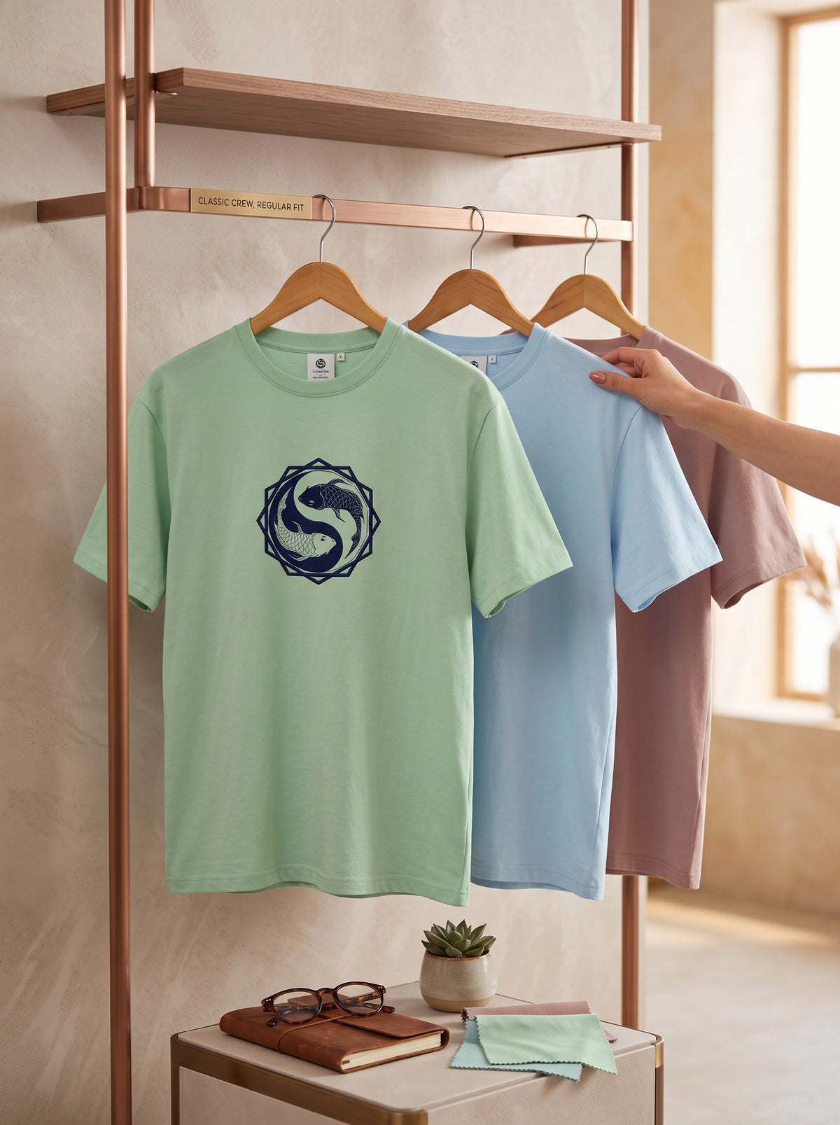 Unisex Koi Fish Yin-Yang Graphic T-Shirt