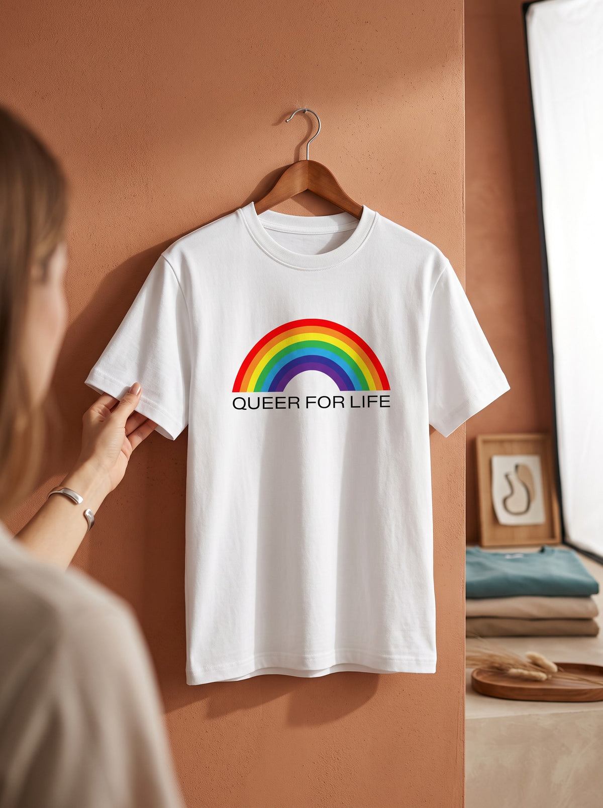 QUEER FOR LIFE Unisex Graphic T-Shirt