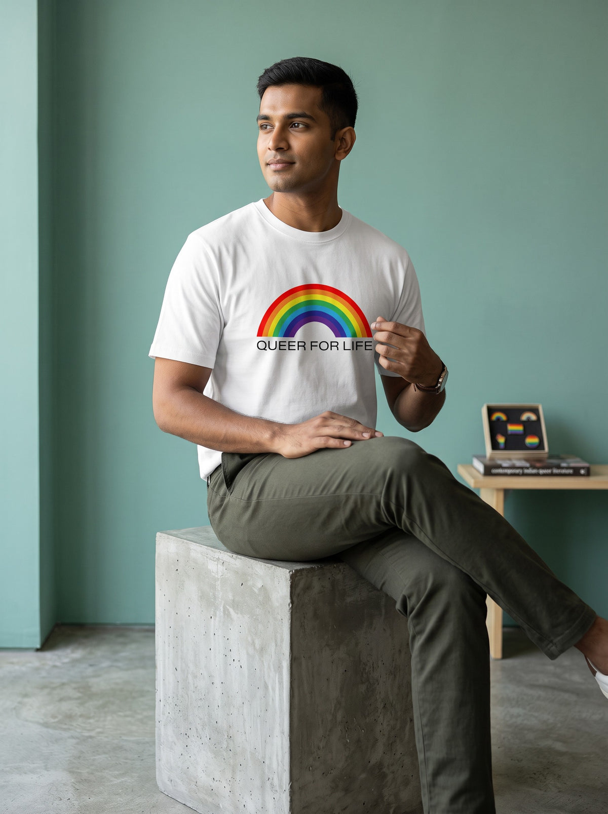 QUEER FOR LIFE Unisex Graphic T-Shirt