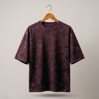 Acid Wash Oversized Tee – Maroon | Unisex