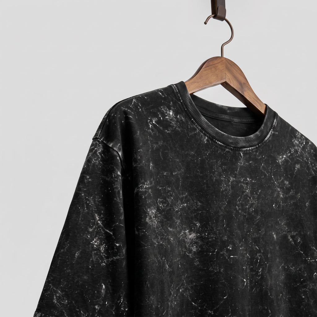 Acid Wash Oversized Tee – Black | Unisex