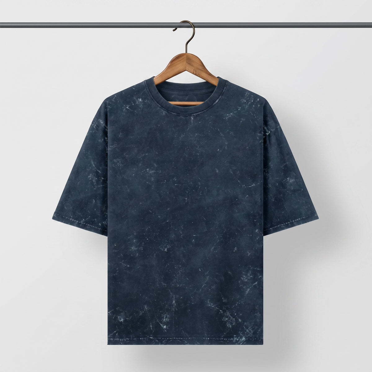 Acid Wash Oversized Tee – Navy Blue | Unisex