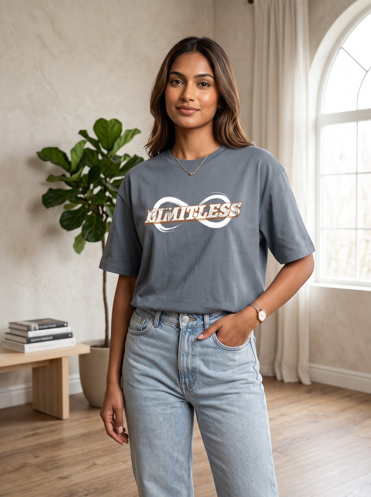 Limitless Classic Crew Tee – Steel Grey | Unisex