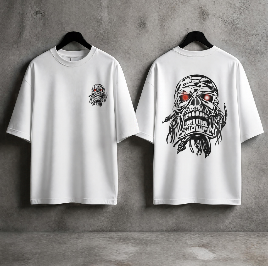 Mecha Skull Oversized Tee | Unisex