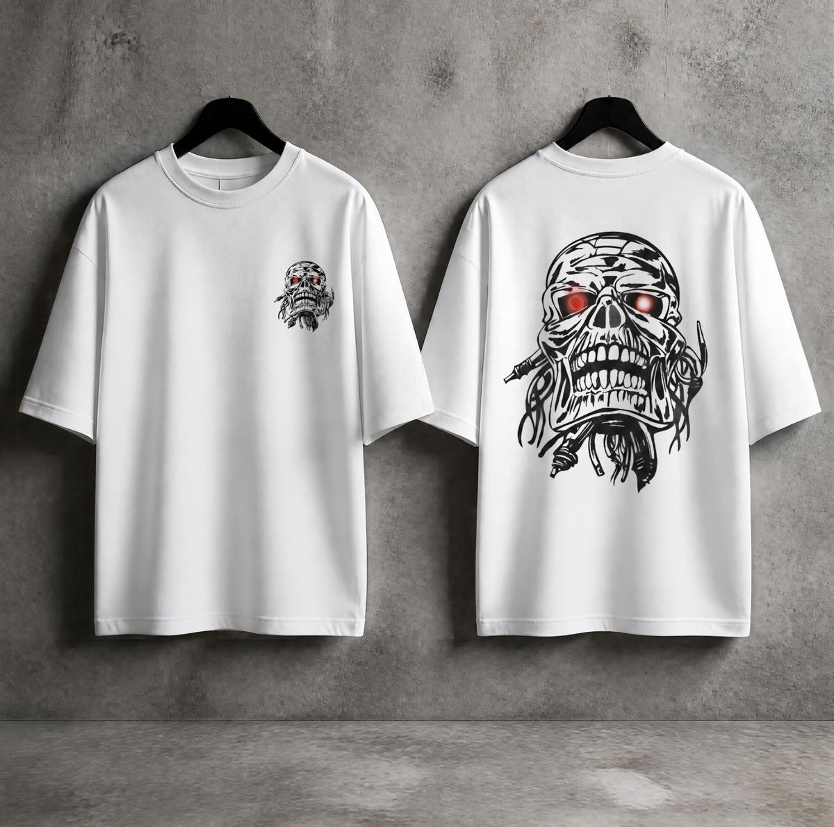 Mecha Skull Oversized Tee | Unisex