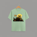 Owl City graphic t-shirt on JADE unisex 100% cotton crew neck, unique eye-catching artistic flair design, vibrant DTG print 300 DPI, 180 GSM breathable soft fabric