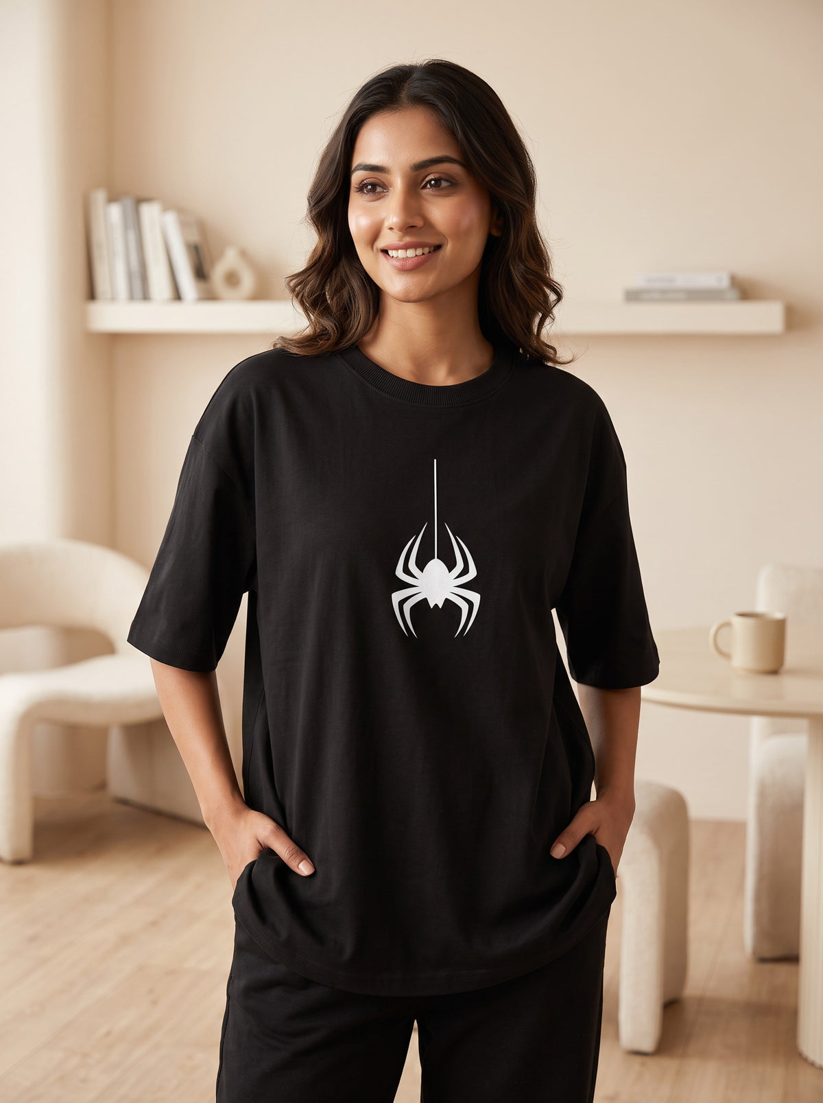 Spider Graphic Oversized T-Shirt – Unisex | Black