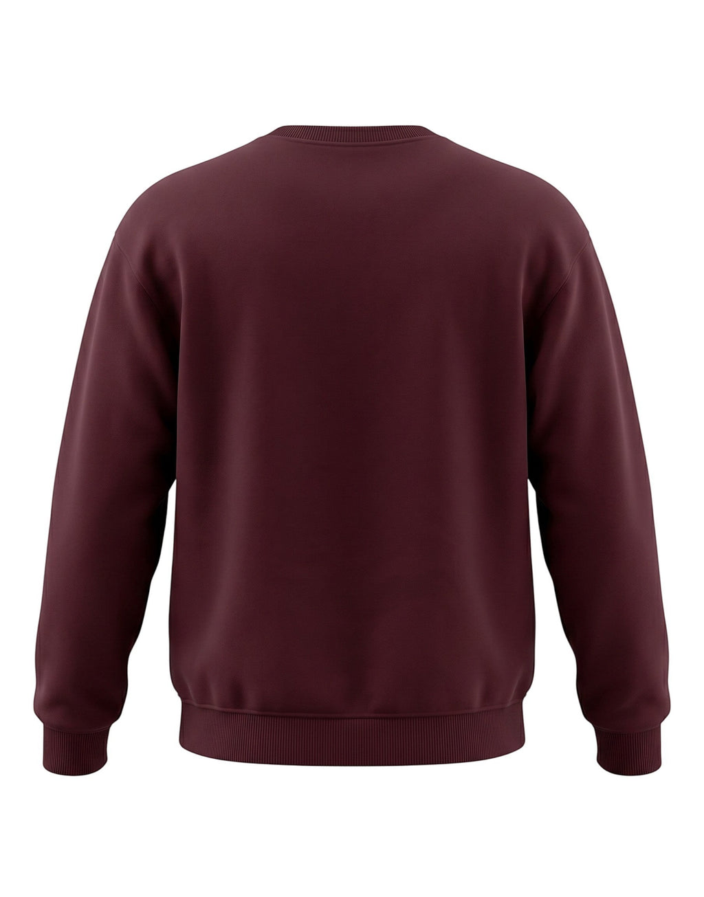 Burgundy Oversized Sweatshirt on BURGUNDY unisex premium soft-touch cotton blend crew neck, relaxed roomy fit modern streetwear aesthetic, deep rich burgundy hue sophisticated, durable ribbed cuffs hem cozy secure, classic crew neckline, oversized silhouette gender-neutral, timeless style