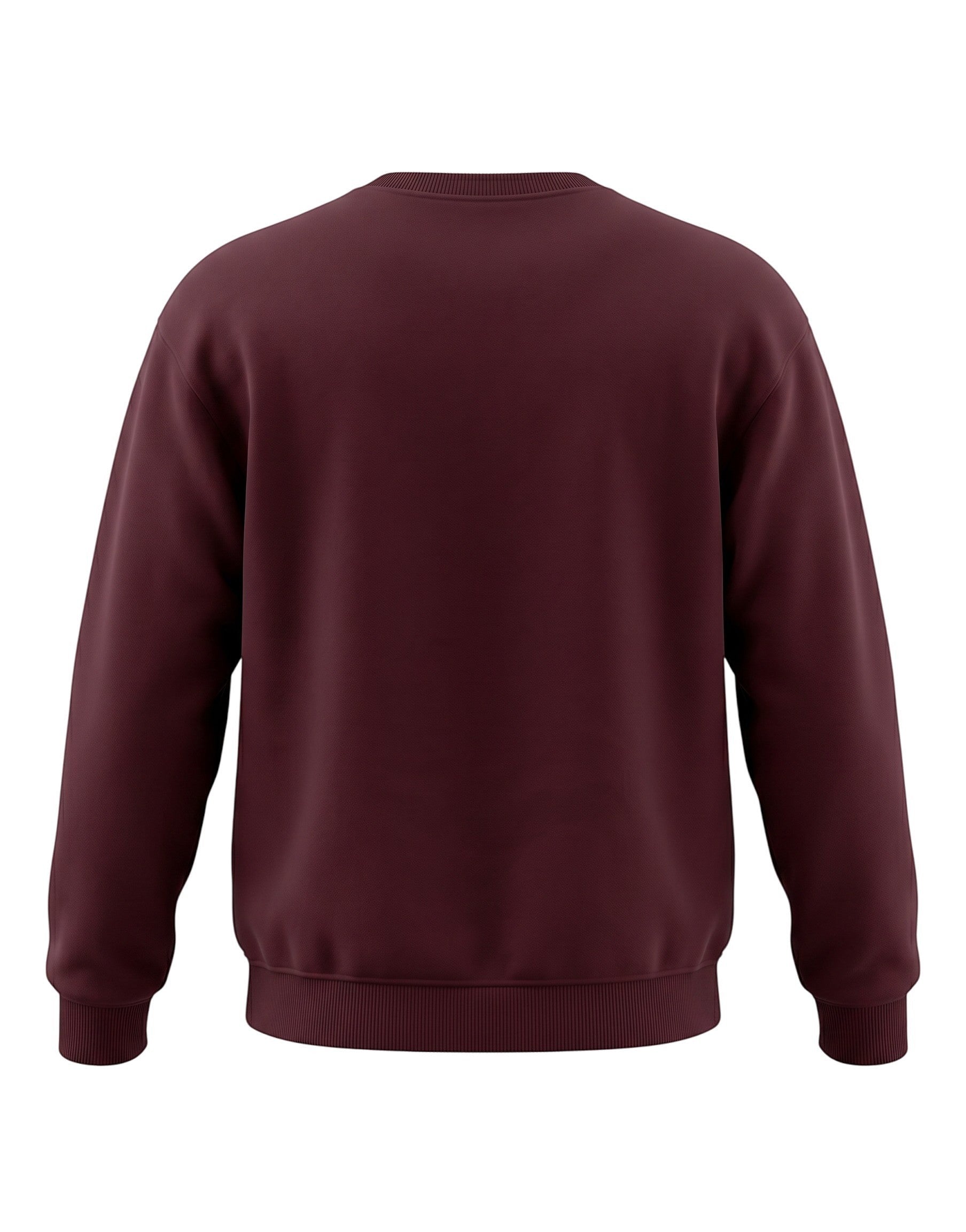 Burgundy Oversized Sweatshirt on BURGUNDY unisex premium soft-touch cotton blend crew neck, relaxed roomy fit modern streetwear aesthetic, deep rich burgundy hue sophisticated, durable ribbed cuffs hem cozy secure, classic crew neckline, oversized silhouette gender-neutral, timeless style