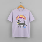 Dog Parent graphic t-shirt on LAVENDER unisex 100% cotton crew neck, playful dog illustration pet owner humor design, DTG print 300 DPI, 180 GSM breathable soft fabric