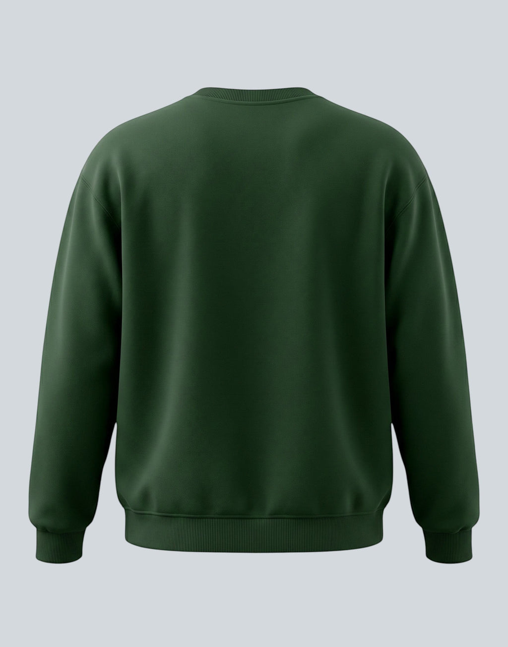 Forest Green Oversized Sweatshirt on FOREST GREEN unisex premium soft-touch fabric crew neck, relaxed roomy fit modern aesthetic, deep rich forest green hue sophisticated, ribbed cuffs hem durable, classic crew neck design, oversized silhouette minimalist look