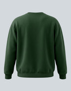 Forest Green Oversized Sweatshirt on FOREST GREEN unisex premium soft-touch fabric crew neck, relaxed roomy fit modern aesthetic, deep rich forest green hue sophisticated, ribbed cuffs hem durable, classic crew neck design, oversized silhouette minimalist look