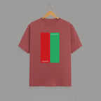 Inspire - Elevate graphic t-shirt on BRICK RED unisex 100% cotton crew neck, bold minimalist graphic print on chest, daily reminder stay motivated focused design, DTG print 300 DPI, 180 GSM breathable soft fabric