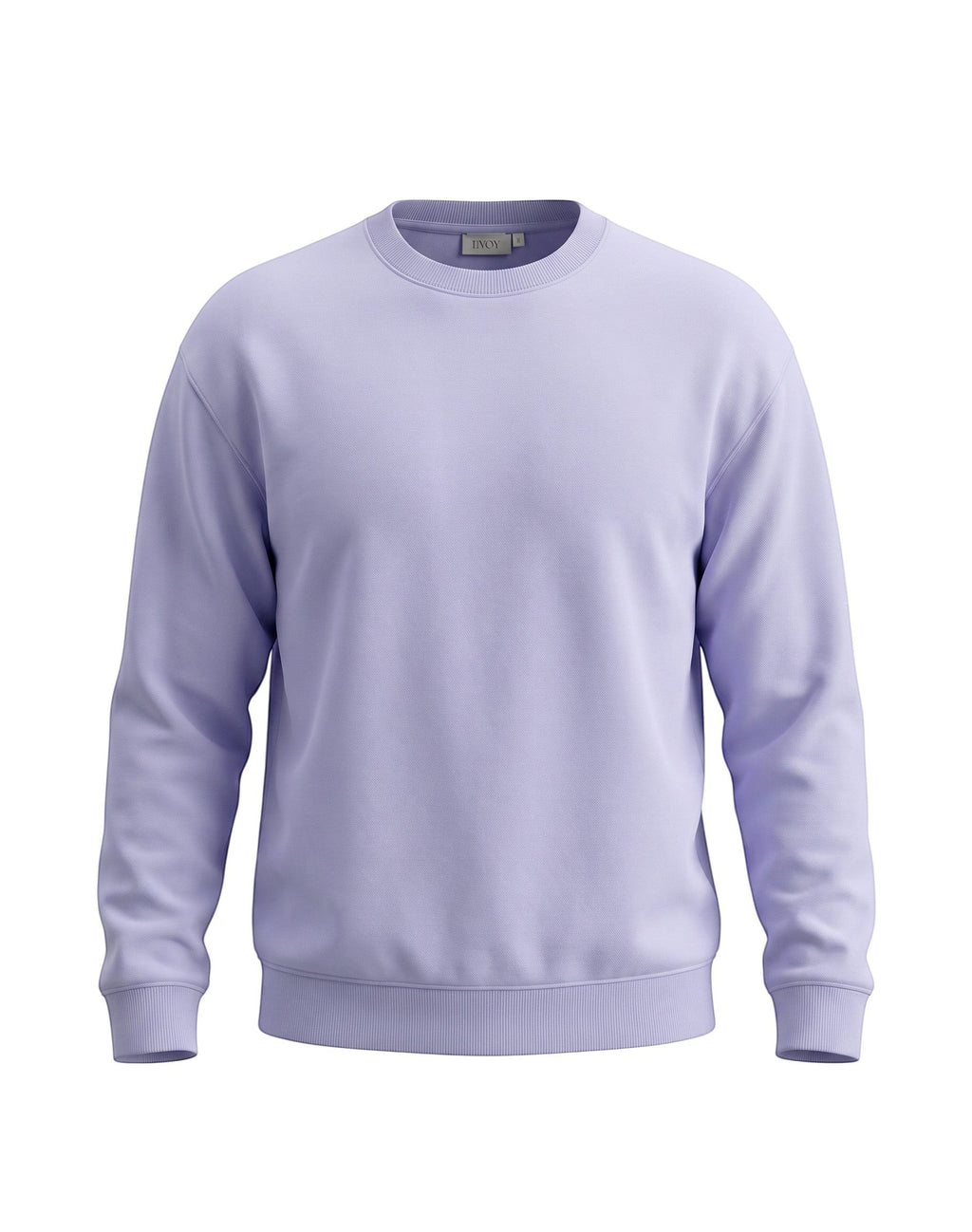 Lavender Oversized Sweatshirt on LAVENDER unisex premium cotton blend crew neck, roomy fit warm embrace, dropped shoulder streetwear aesthetic, soft lavender hue, ribbed cuffs hem, durable relaxed oversized fit