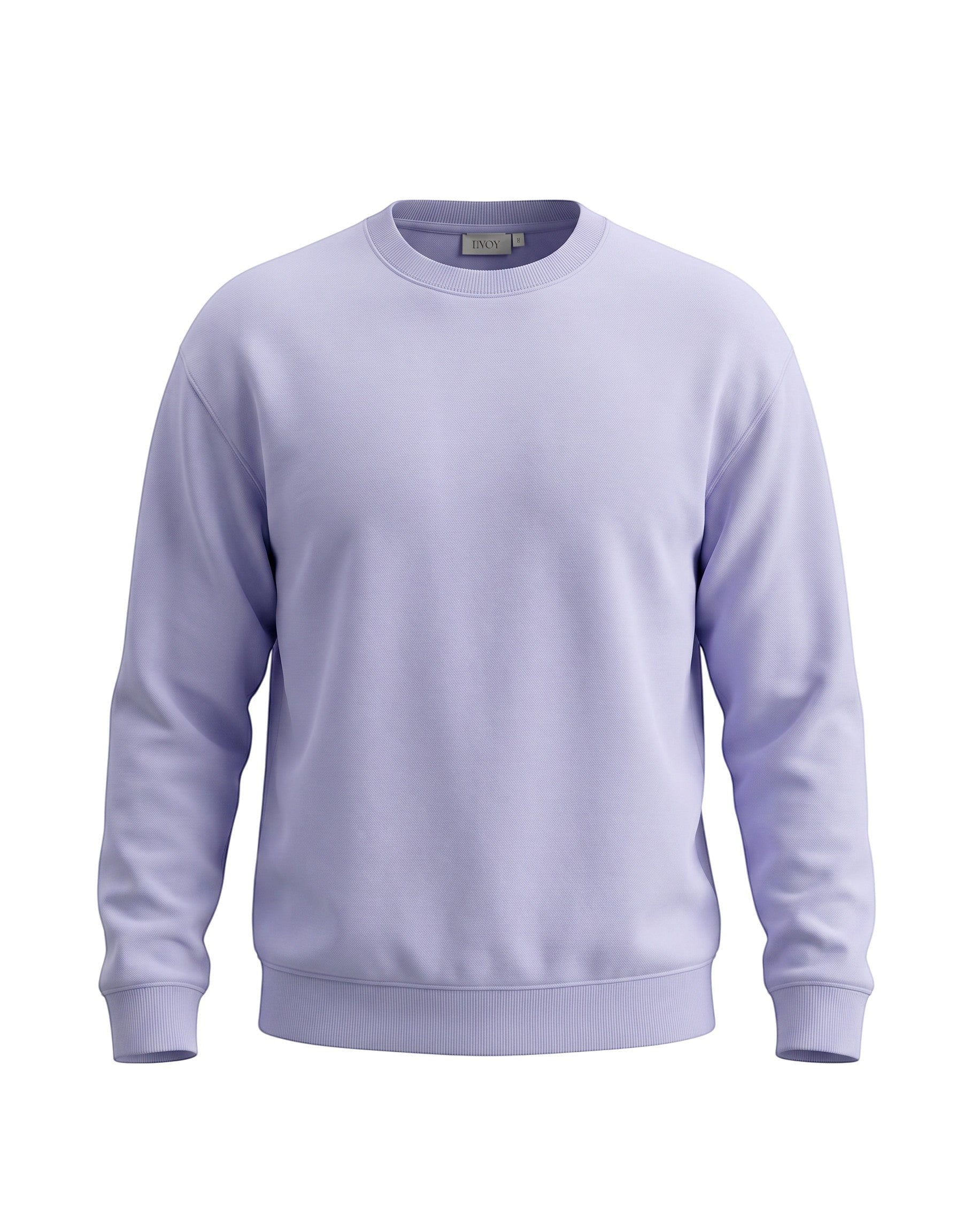 Lavender Oversized Sweatshirt on LAVENDER unisex premium cotton blend crew neck, roomy fit warm embrace, dropped shoulder streetwear aesthetic, soft lavender hue, ribbed cuffs hem, durable relaxed oversized fit