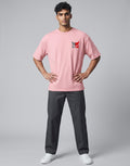 Minimalistic Owl graphic t-shirt on PINK unisex 100% cotton crew neck, unique high-quality owl graphic embroidered on chest, distinctive eye-catching chest logo, DTG print 300 DPI, 180 GSM breathable soft fabric