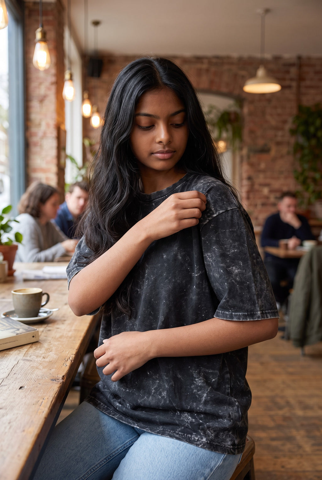 Acid Wash Oversized Tee – Black | Unisex