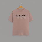 Selenophile Moon Phase T-Shirt on MUSHROOM BROWN unisex classic crew, relaxed comfortable fit everyday wear, minimalist moon phase graphic Selenophile word chest celestial passion, durable crew neckline classic look, soft breathable fabric all-day comfort, high-quality fade-resistant graphic print, unisex design flattering fit all body types, lightweight breathable material year-round