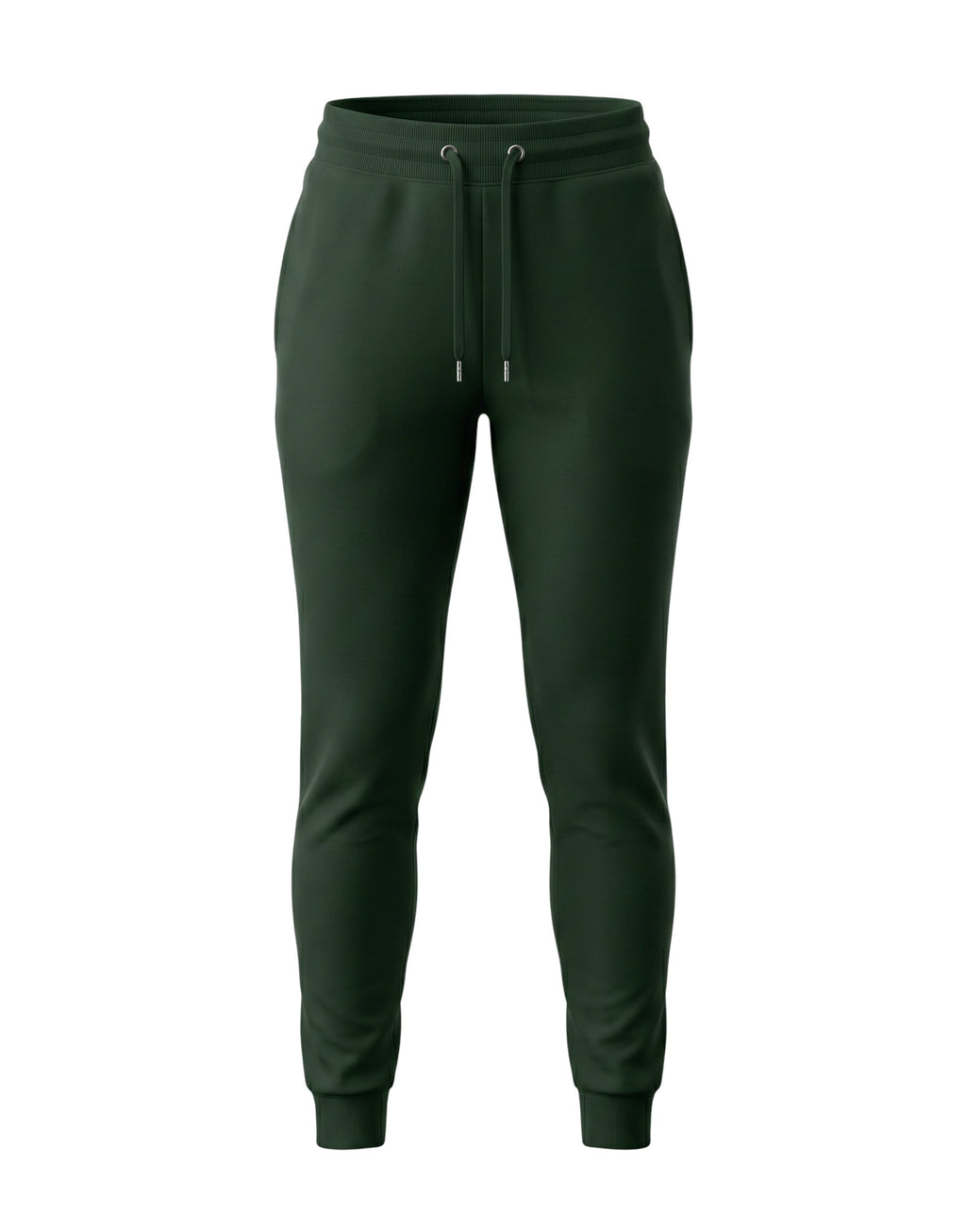 Tribe Neo 91 bottle green unisex everyday joggers in cotton fleece with a ribbed waistband and tapered leg cuffs.