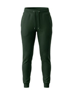 Tribe Neo 91 bottle green unisex everyday joggers in cotton fleece with a ribbed waistband and tapered leg cuffs.