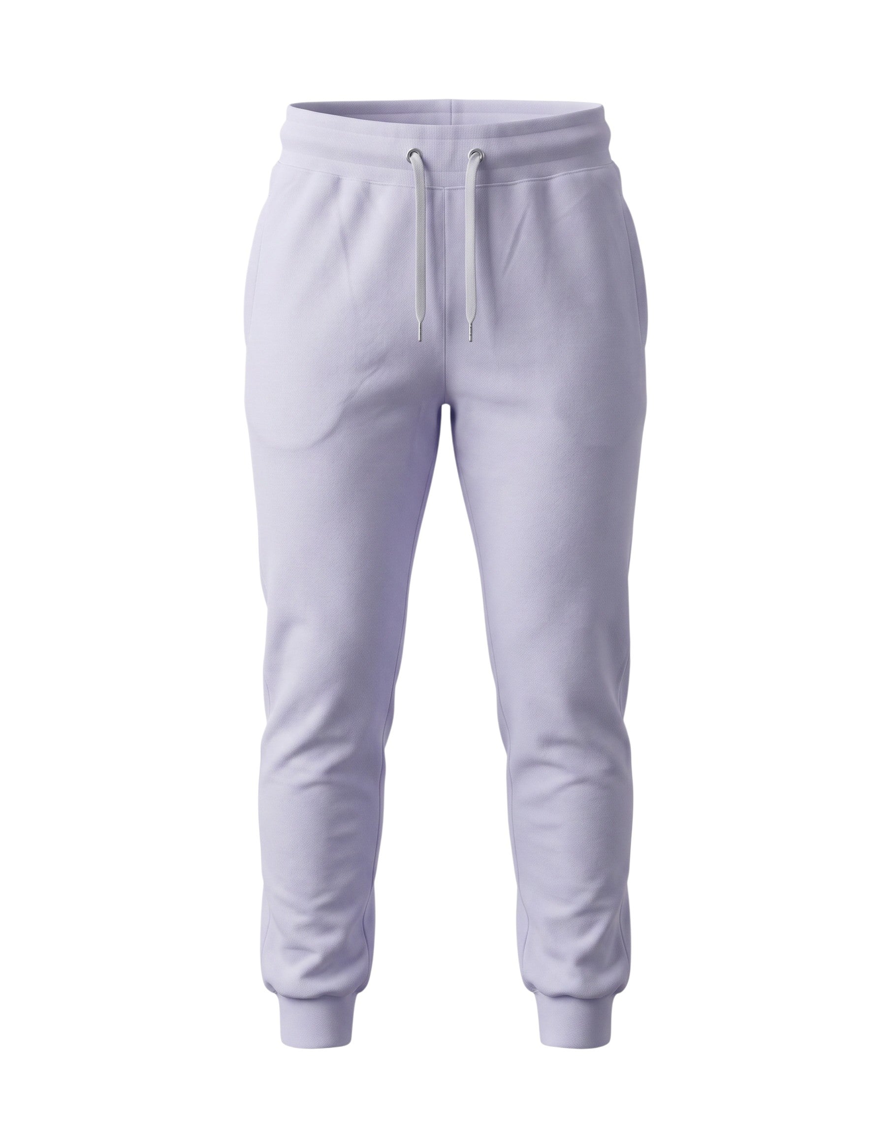 Tribe Neo 91 lavender unisex everyday joggers in soft cotton fleece with a drawstring waist and ribbed cuffs.