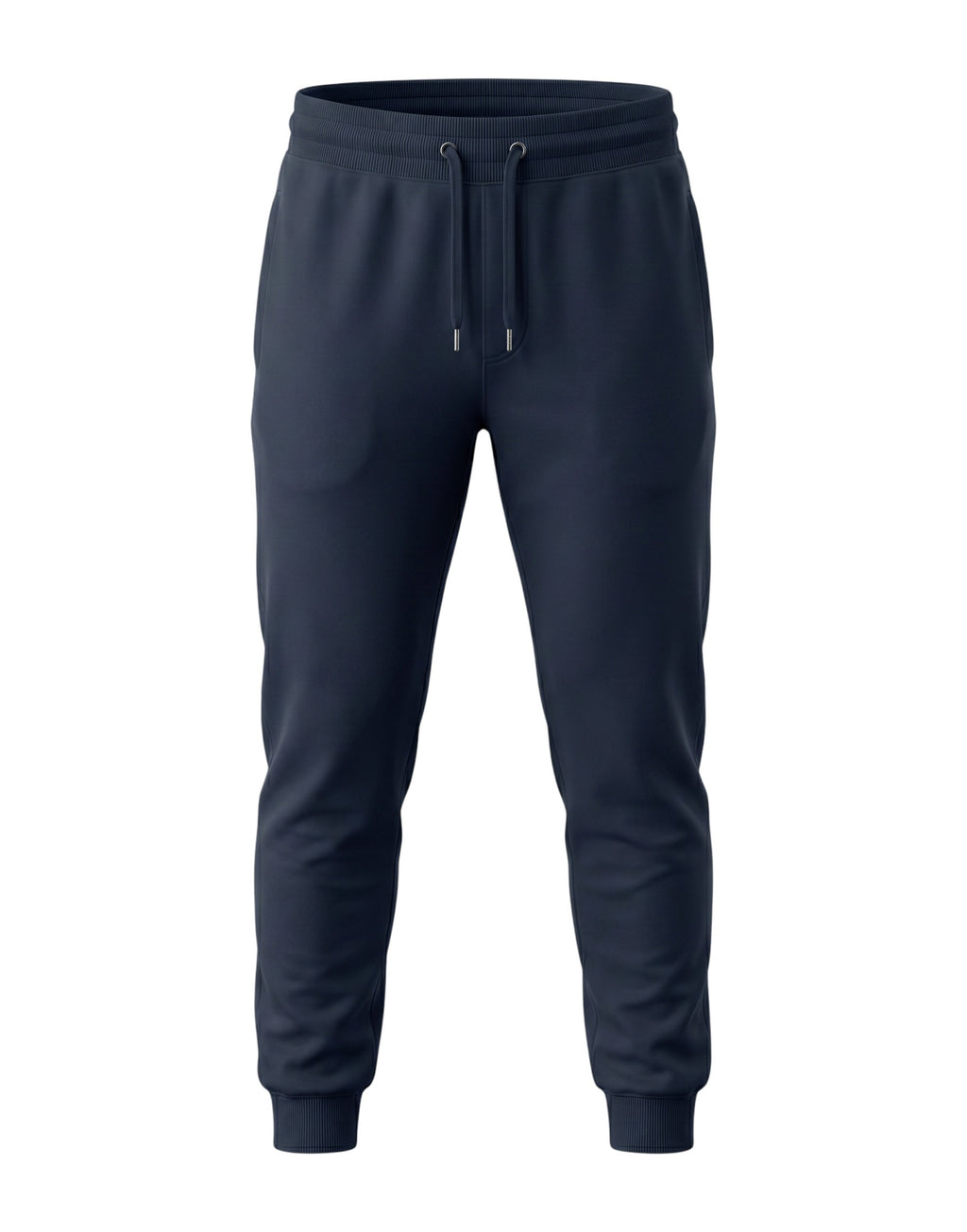 Tribe Neo 91 navy blue unisex everyday joggers in soft cotton fleece with a drawstring waist and ribbed cuffs.