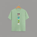 Vacation Inspired DND graphic t-shirt on JADE GREEN unisex 100% cotton crew neck, playful vacation-inspired graphic print on front, beach summer design, DTG print 300 DPI, 180 GSM breathable soft fabric