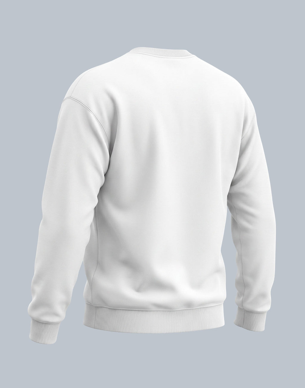 White Oversized Sweatshirt on WHITE unisex soft high-quality cotton blend crew neck, relaxed roomy fit contemporary silhouette, clean minimalist white design wardrobe staple, ribbed cuffs hem secure structured, classic crew neckline, oversized fit modern look, gender-neutral versatile design, durable ribbed crew neck